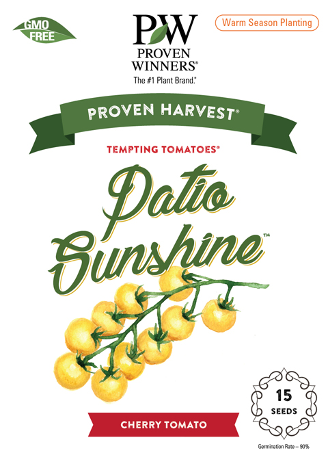 patio sunshine tomato seed packet front