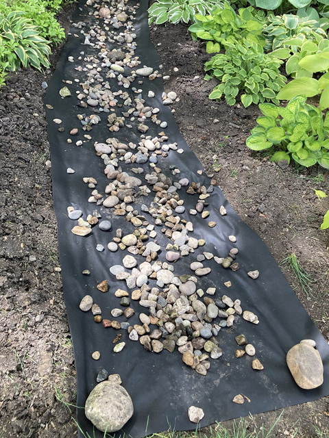 landscape cloth covered by river rock