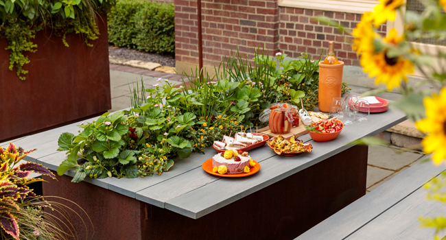 planter table outdoors